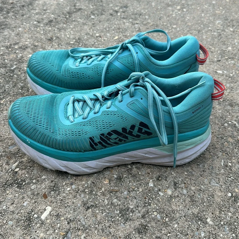 Hoka Teal Athletic Running Shoes - Picture 4 of 8